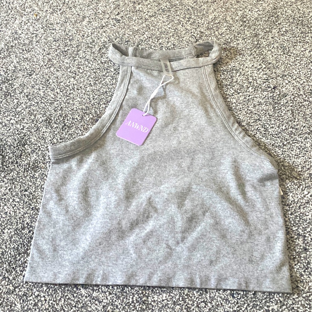 New Cropped Gray Halter top